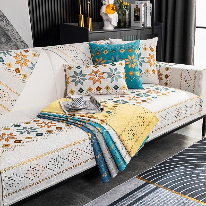 Bohemia Style Sofa Towel Chenille Non Slip Sofa Slipcovers Couch Cover Removable Pet Dog Kids Sofa Mat L Shape Sofa Cushion