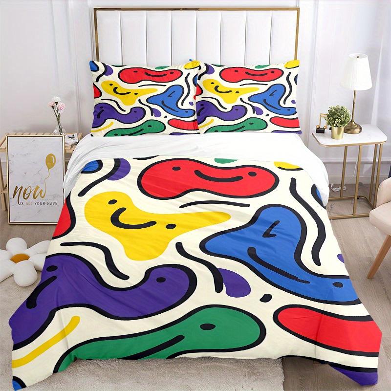 3pcs Colorful Patterns Bedding Set, Breathable and Soft, Suitable for All Seasons, Ideal for Home Use, Suitable for Bedroom Decor Yy250821225