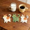 6PCS Wooden Coaster, Cute Puppy Shape, Thermal Insulation Non-Slip Design, Durable Easy To Clean Coasters for Home Office Decor