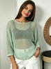 Summer new hollow smock women's European and American style soft loose long-sleeved knitted top ins style