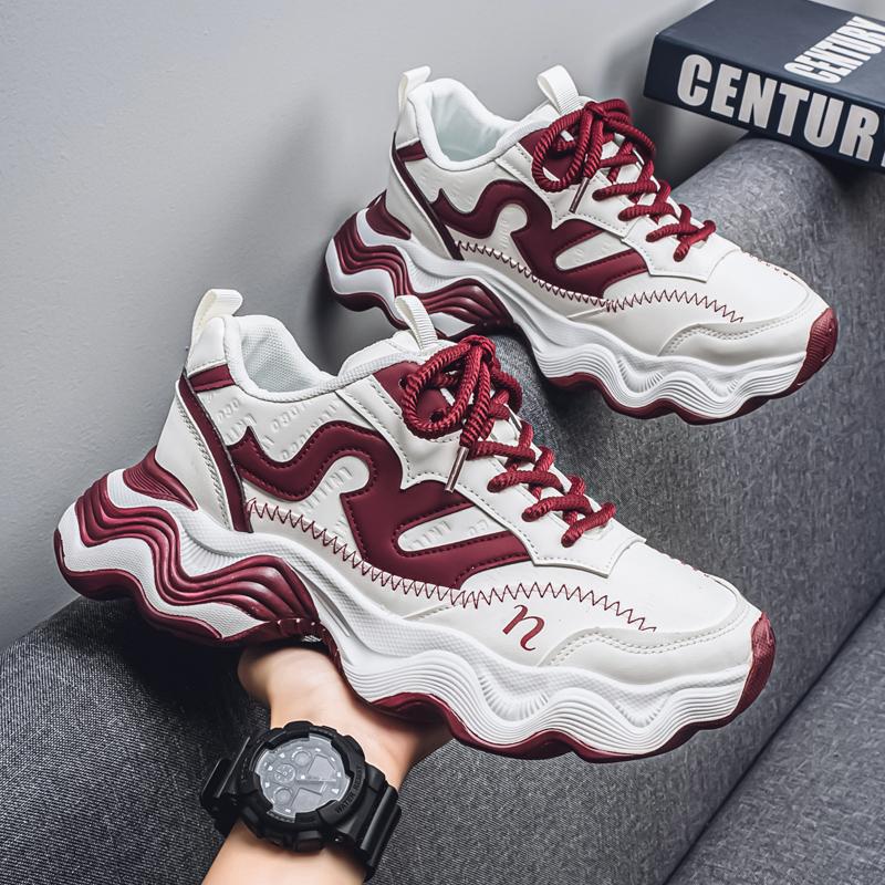 New Fashion Men 's Four Seasons Comfortable Thick Sole Shoes Students BoysTrending Soft Sole Breathable Casual Running Sneakers