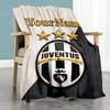 Juventus Personalized Text Blanket Throw Customizable Blanket Soft Warm Cozy Versatile for Bed Livingroom Office Seaside for All Occasions