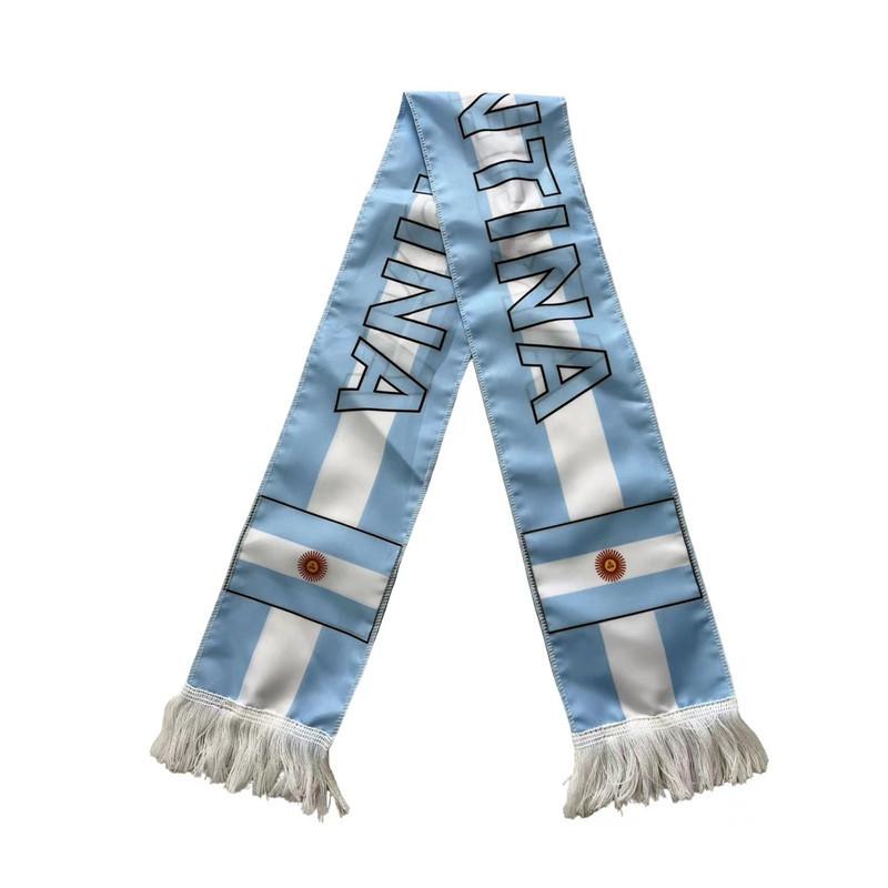 2026 World Cup Scarf Fan Scarf Polyester Neck Warmer Flag Soccer Stadium Team Support Tassel Less