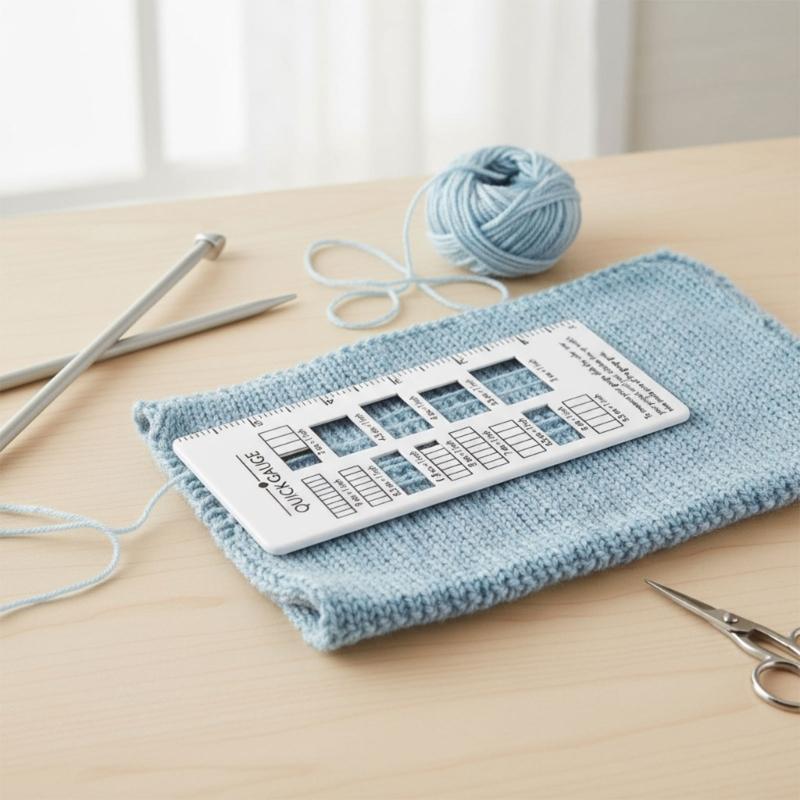 Instants Knitting Gauge Ruler Plastic Stitching and Row Counter for Crochet and Crafting Measurements