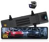 4K Dash Cam with Large 2160P Extendable Front 64GB SD Card New Card Features Simultaneous Front and Rear Camera SONY IMX589 Night Automatic Image
