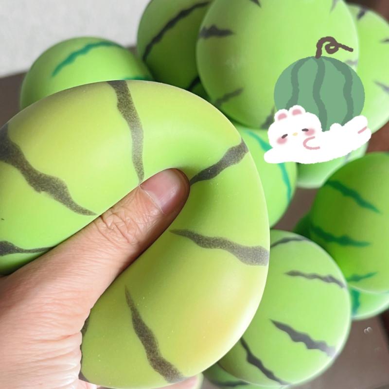 New Artificial Watermelon Shaped Squeeze Toy Smooth Touch For Stress Relief Kids Adults Home Office Use