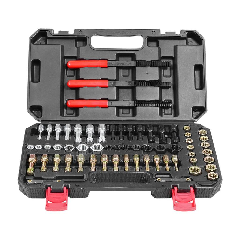 61PCS Thread Chaser Set UNC UNF Metric Thread Restorer Tool Rethreading