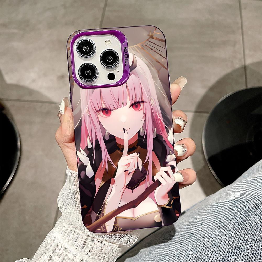 Holo Mori Calliope Purple Translucent Mobile Phone Case for iPhone 17 16 15 14 13 12 11 X XR XS Air Pro Max Plus Colorful Cover