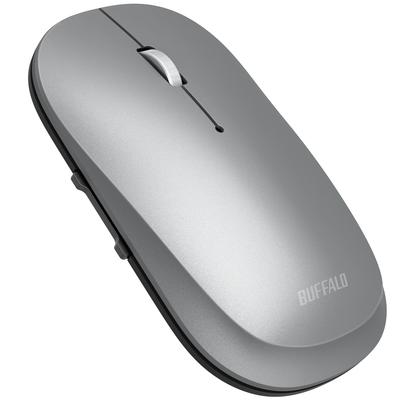 Buffalo Ασύρματο Κινητό Bluetooth Λεπτό και Σχεδιασμός με Αθόρυβο Μπλε DPI Παρουσίαση Έως 972 Ημέρες Συμβατό με Τυπικό Ασημί Ποντίκι, FLEXUS,