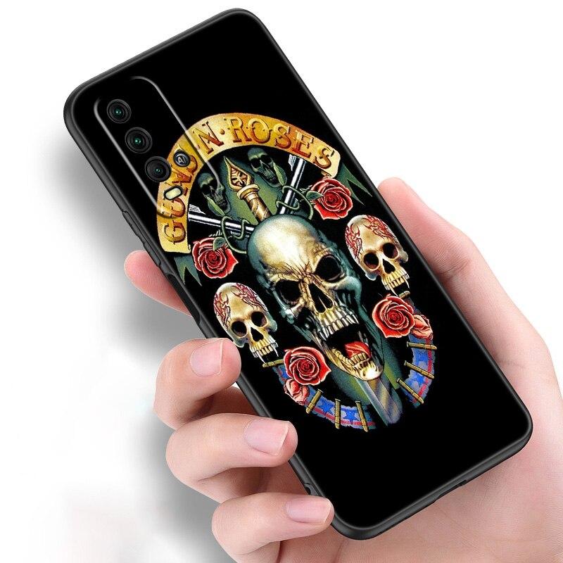 

Силиконовый чехол для телефона Guns N Roses с черепом для Xiaomi Redmi Note 11 10 9 8 Pro 11T 10T 10S 9S 8T 9 9A 9C 9T, черный мягкий чехол Redmi 8