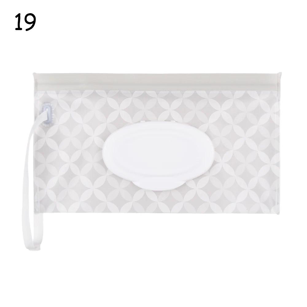 1PC Wet Wipes Bag Portable Flip Cover Snap-Strap Cosmetic Pouch Cute Baby Tissue Box Outdoor Cute Stroller Carrying Case Acces
