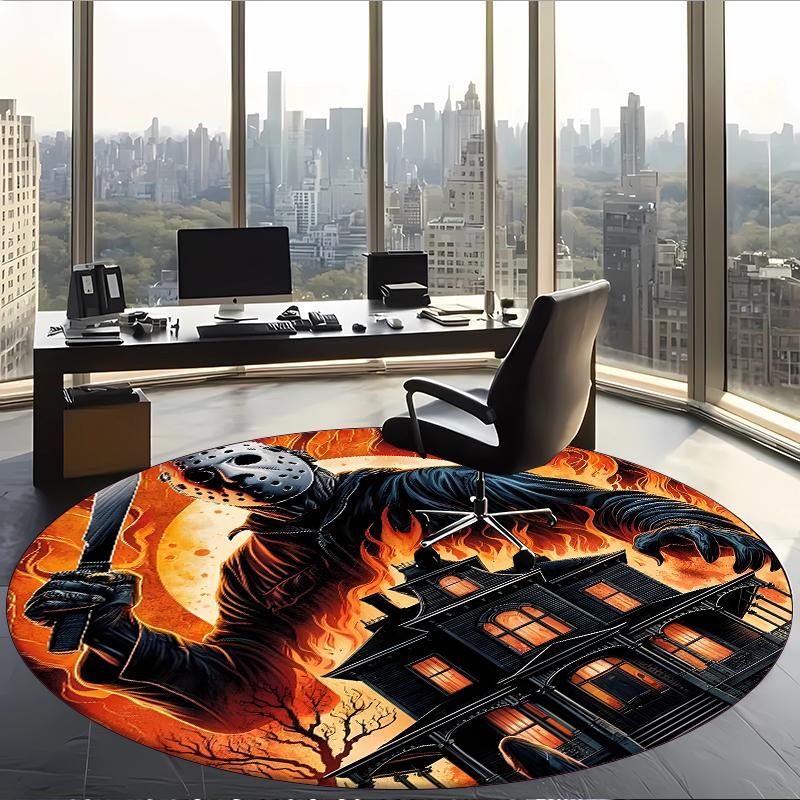 Friday The 13th (14) Round Office Rug Decorative Floor Rug for Office Bedroom Living Room and Home Space