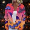 Women's Long Sleeve Knit Cardigan Button Up Sweater Lightweight Halloween Print Casual Open Front Top for Fall and Winter