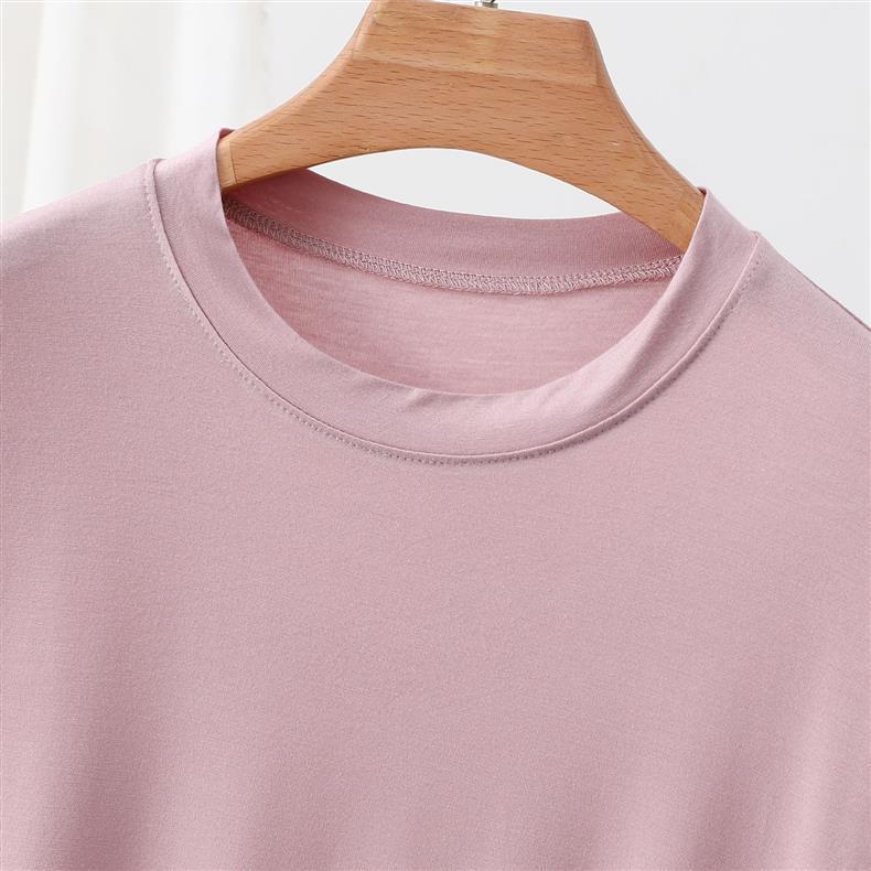 Modal Crew Neck Short Sleeve Casual T-Shirt - Women's Slimming, Versatile Summer Top.