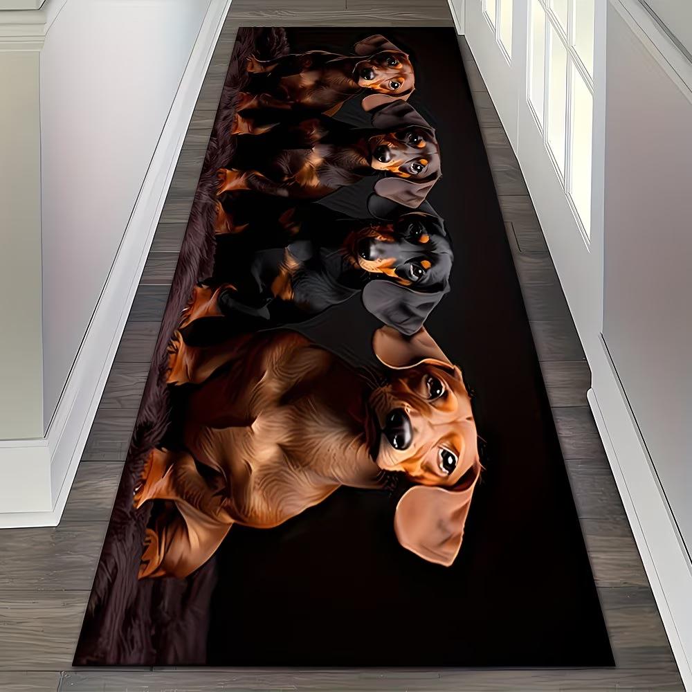 Dachshund Sausage Dog Print Kitchen Runner Rug Long Floor Mat Non-Slip Hallway Entrance Carpet Living Room Bedside Rug Decor