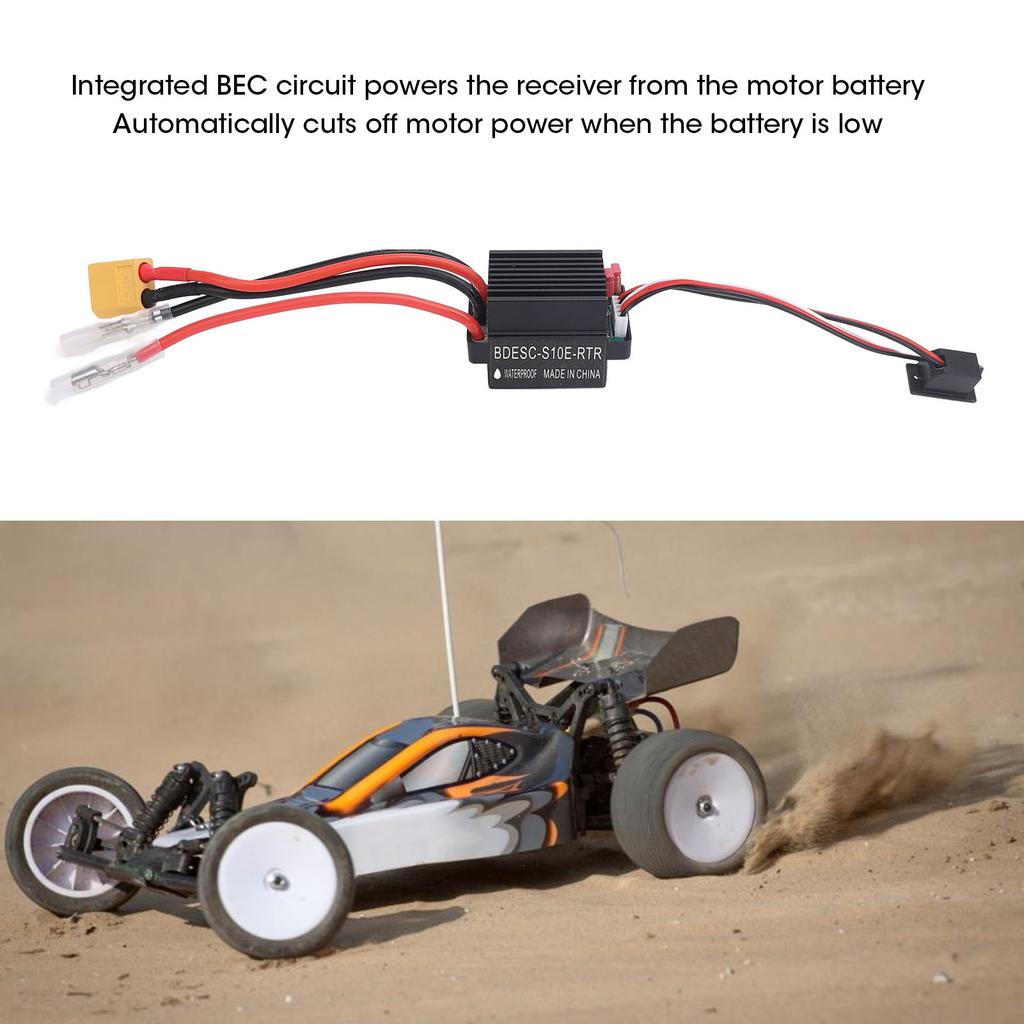 320A 60A RC Brushed ESC High Voltage Waterproof Two Way Electronic Speed Controller with XT60 Connector for 390 540 550 Brushed Motor