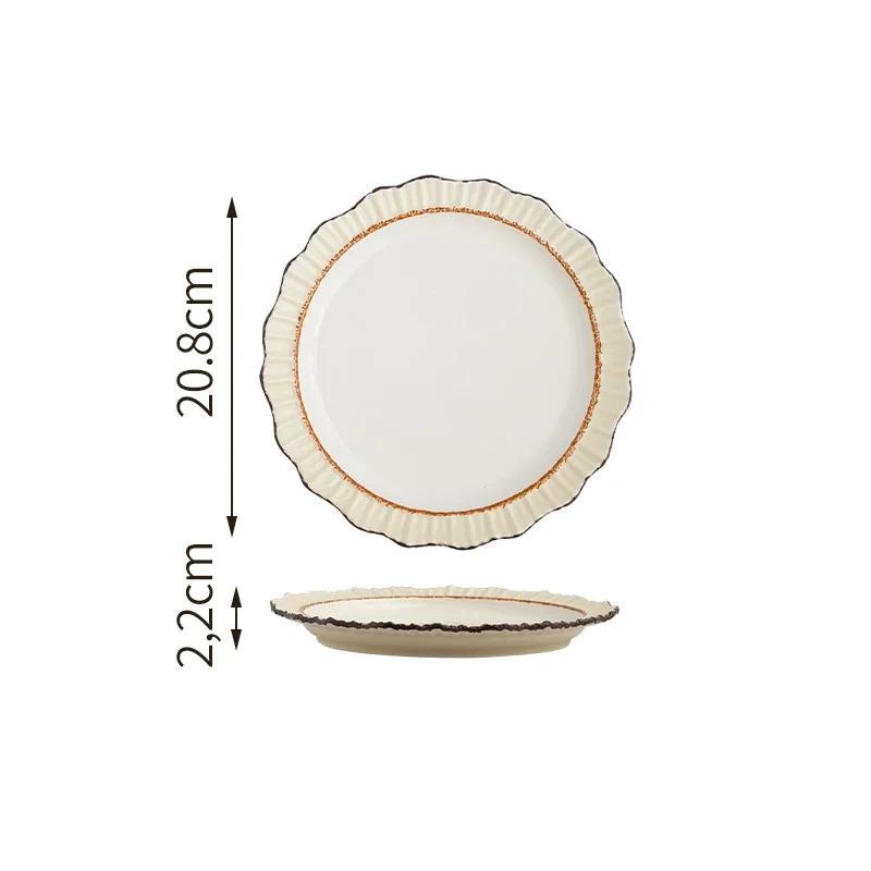 

Light Luxury Retro Ceramic Plates High End Restaurants Pasta Steak Plate Delicious Home Dishes Salad Plate Exquisite Tableware