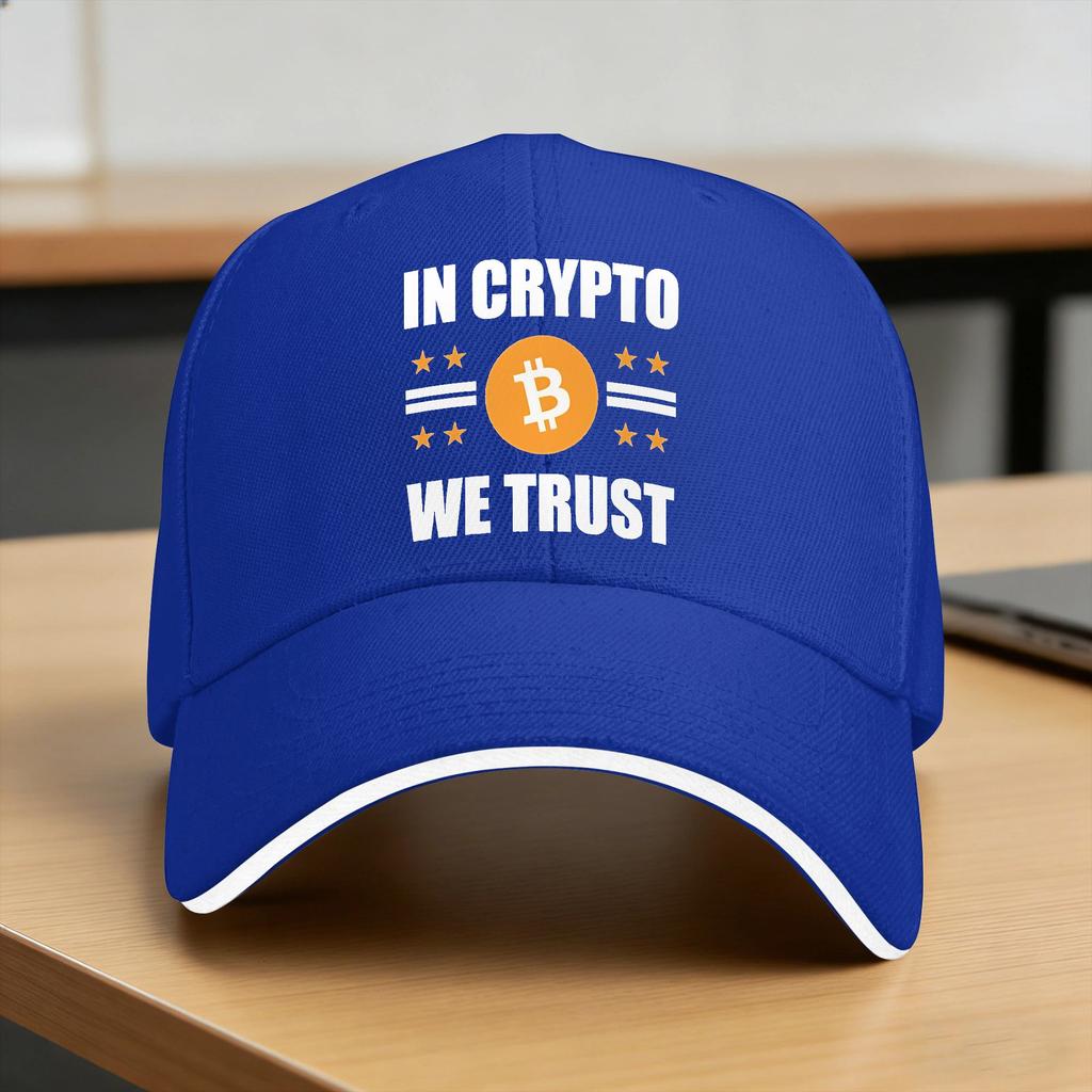 Bitcoin In Crypto We Trust  Baseball Cap  Casual Trucker Hat Summer Unisex Men Hiking Fishing Baseball Caps