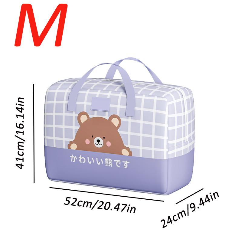 Cute Bear Large Capacity Clothes Storage Bag Waterproof Cabinet Wardrobe Organizer Quilt Pillow Blanket Organizer Dustproof Bedding Storag