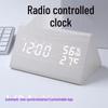 Smart LED Wooden Clock with Automatic Time Setting, Snooze, and Multi-Country Radio Synchronization