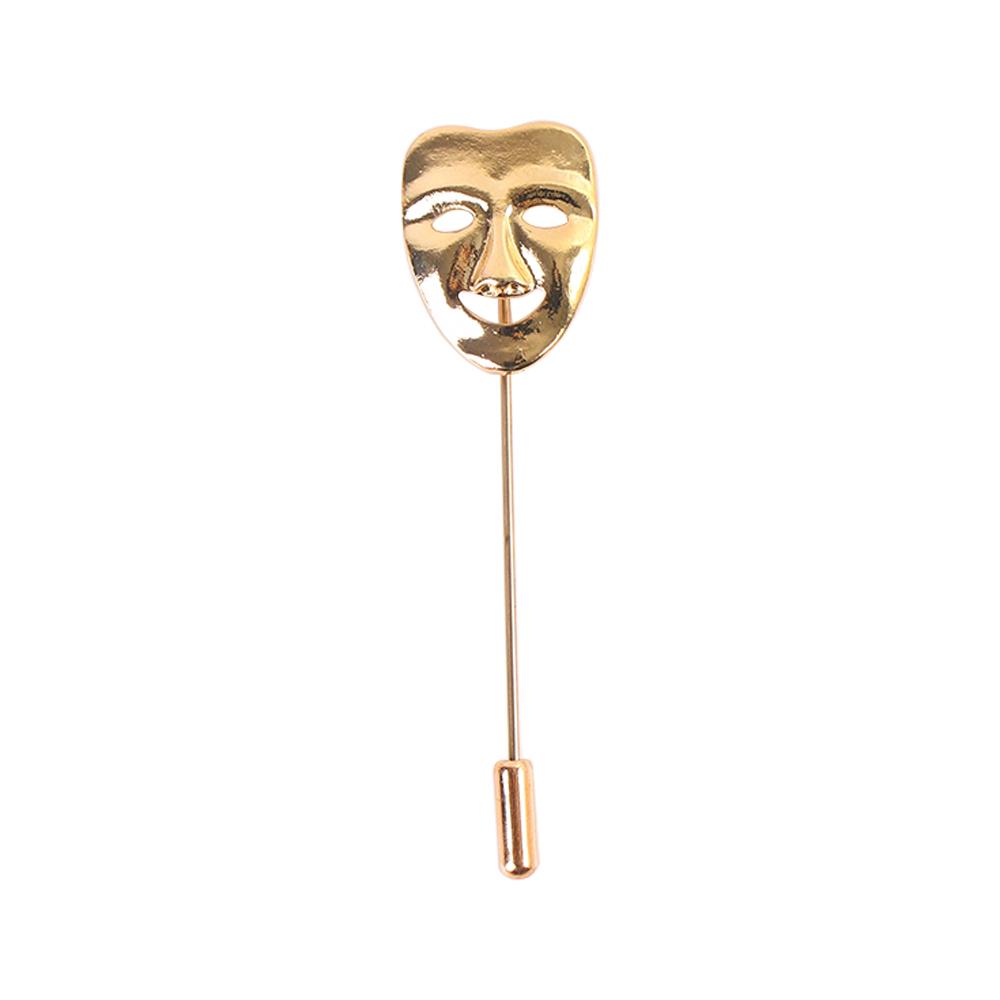 

Suits Vintage Smile Accessories Men s Face Gold Color Alloy Lapel Pin Jewelry Brooches Pin Mask золотой