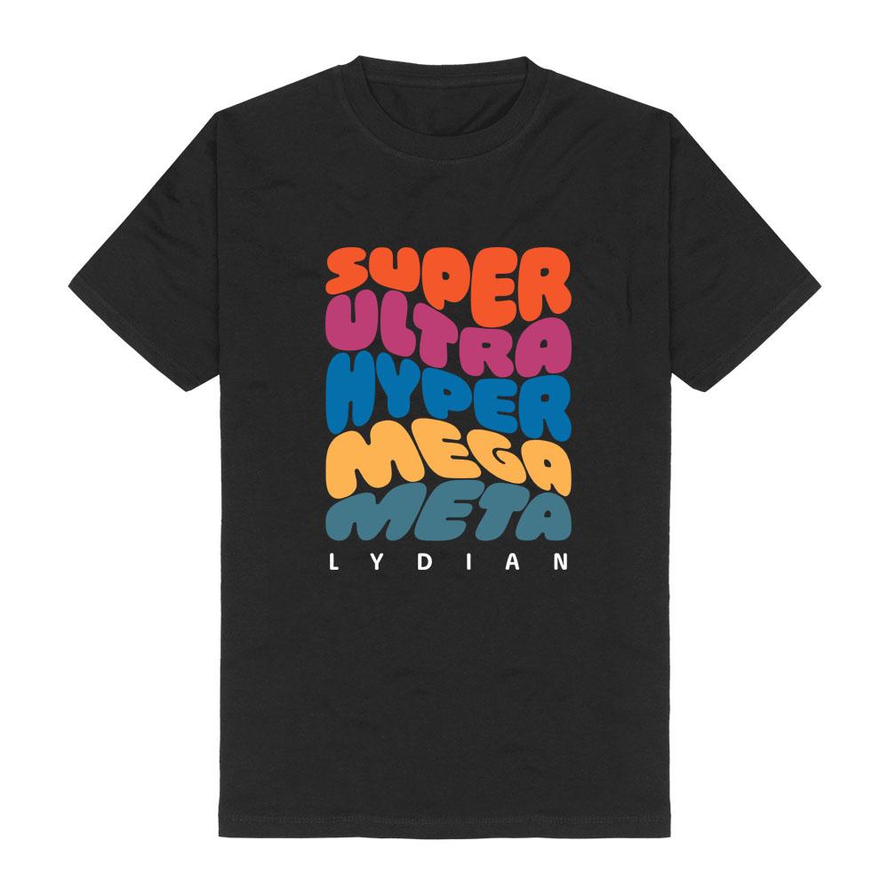 70er Jahre Psychedelische Blasen Schriftart Jacob Collier Mehrfarbig gestuft Kontrast Retro Streetwear Weich Bequem reine Baumwolle Damen Herren
