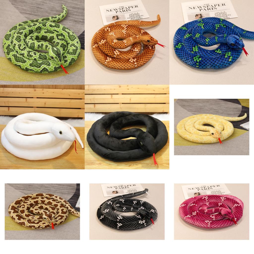 Peluche Realistico di Serpente Grande Pitone Animale di Peluche Per Bambini Bambola Scherzo Spaventosa