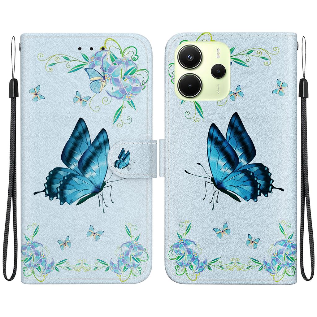 For Xiaomi Redmi Note 14 4G (163.25mm) Wallet Phone Case Anti-Drop Leather Flip Cover Pattern Printing