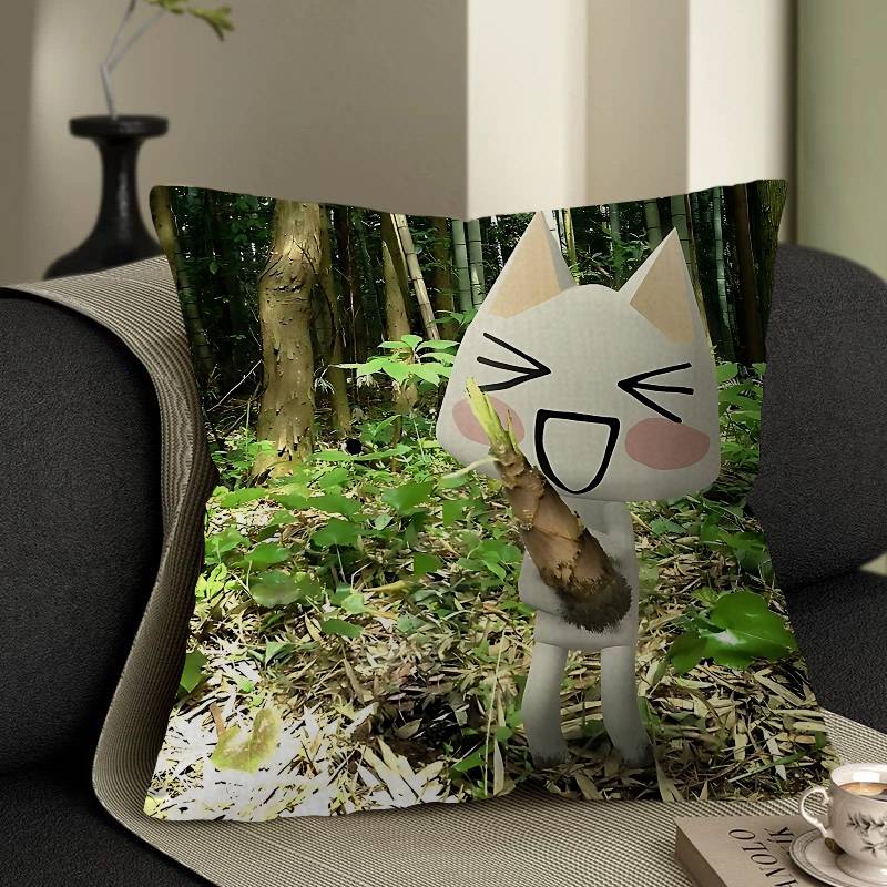 Babaite Inoue Toro CUTE Cat Personalized Picture Text Home Decorative Pillows Household Gifts 45x45cm