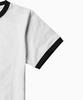 SAINTPAIN Sp Star Patchwork Crop Ringer T-Shirt White