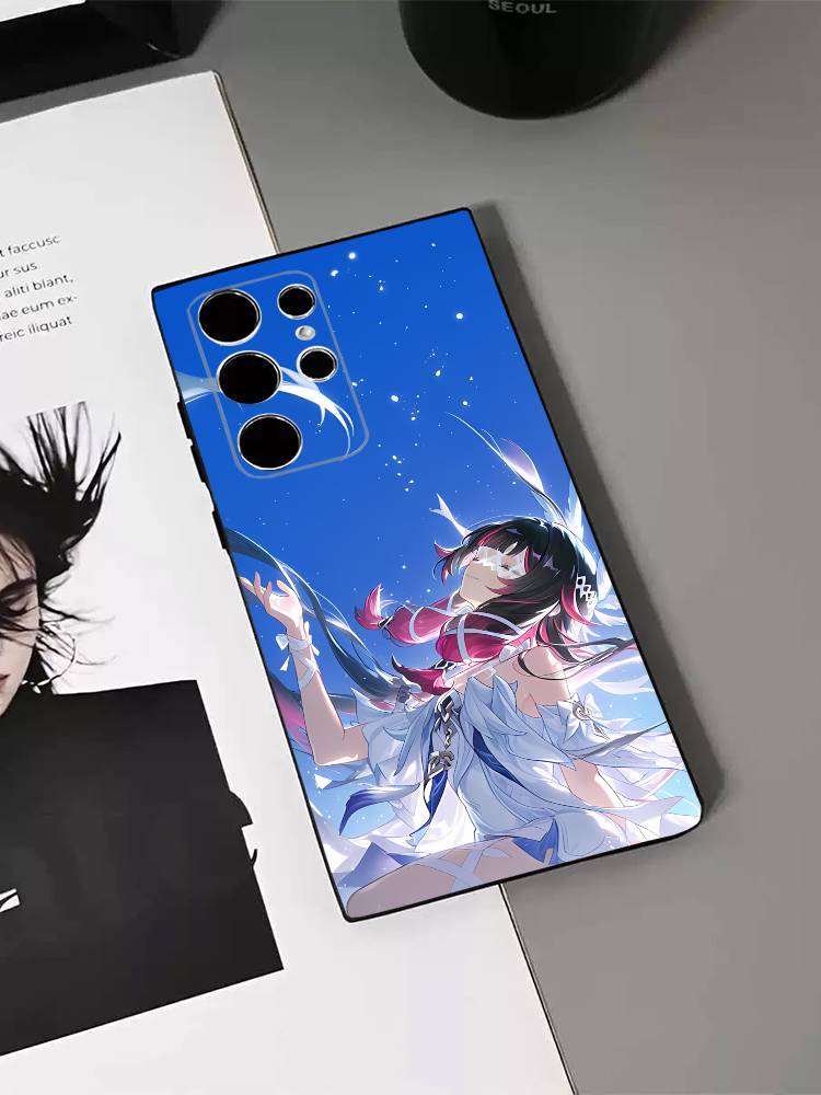 

G-Genshin C-Колумбина Impact Чехол для телефона для Samsung S26,S24,S21,S22,S23,S30,Ultra,S20,Plus,Fe,Lite,5G Черный чехол SamsungS30ULTRA5G