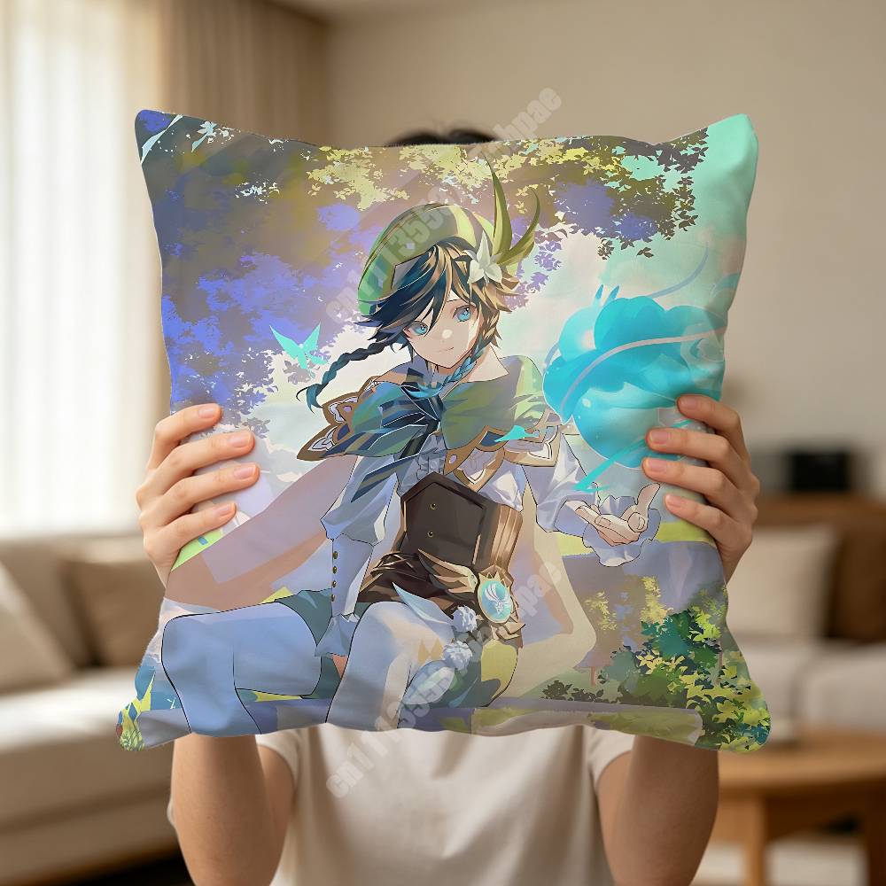 Venti Genshin Impact Pillow Cover Sofa Couch Cushion Case Creative Workspace Accent Home Decor