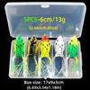 5Pcs 6cm 13g/4.6cm 6g Frog Soft Lure 3D Eyes with Fishing Hooks Fishing Lure Artificial Horizontal Ray Frog Bait
