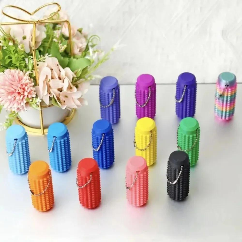 Tactile Sensory Keychain - BPA-Free Stress Relief Fidget Toys for Anxiety, Barbed Grip Desk Decor, Home Hanging Ornaments &