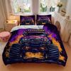 3pcs Monster Truck Comforter Set with One Quilt Cover and Two Pillowcases (No Core) - Anime Cartoon Design, Polyester Fabric, Perfect for Bedroom and