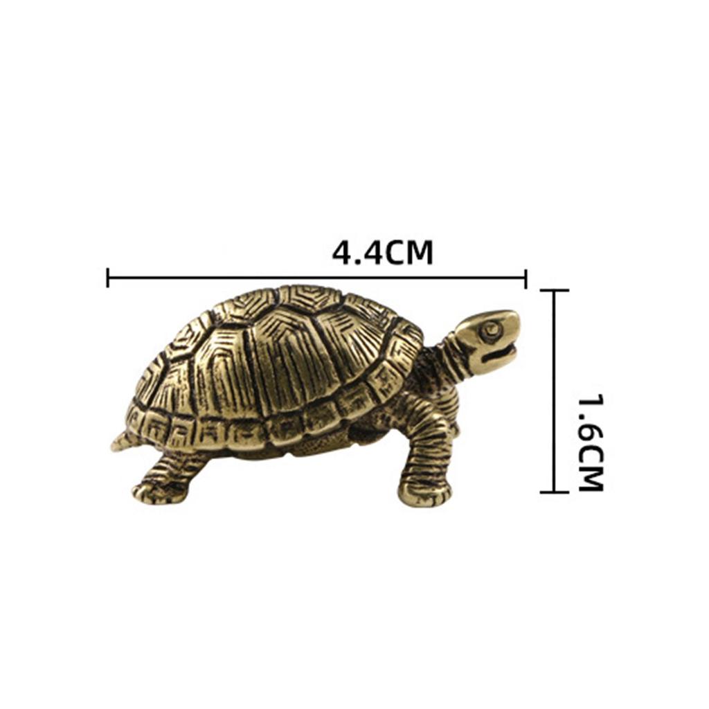 Miniature Turtle Figurine, Turtle Statue Figurine Props, Collectible Copper Decoration for Decoration,