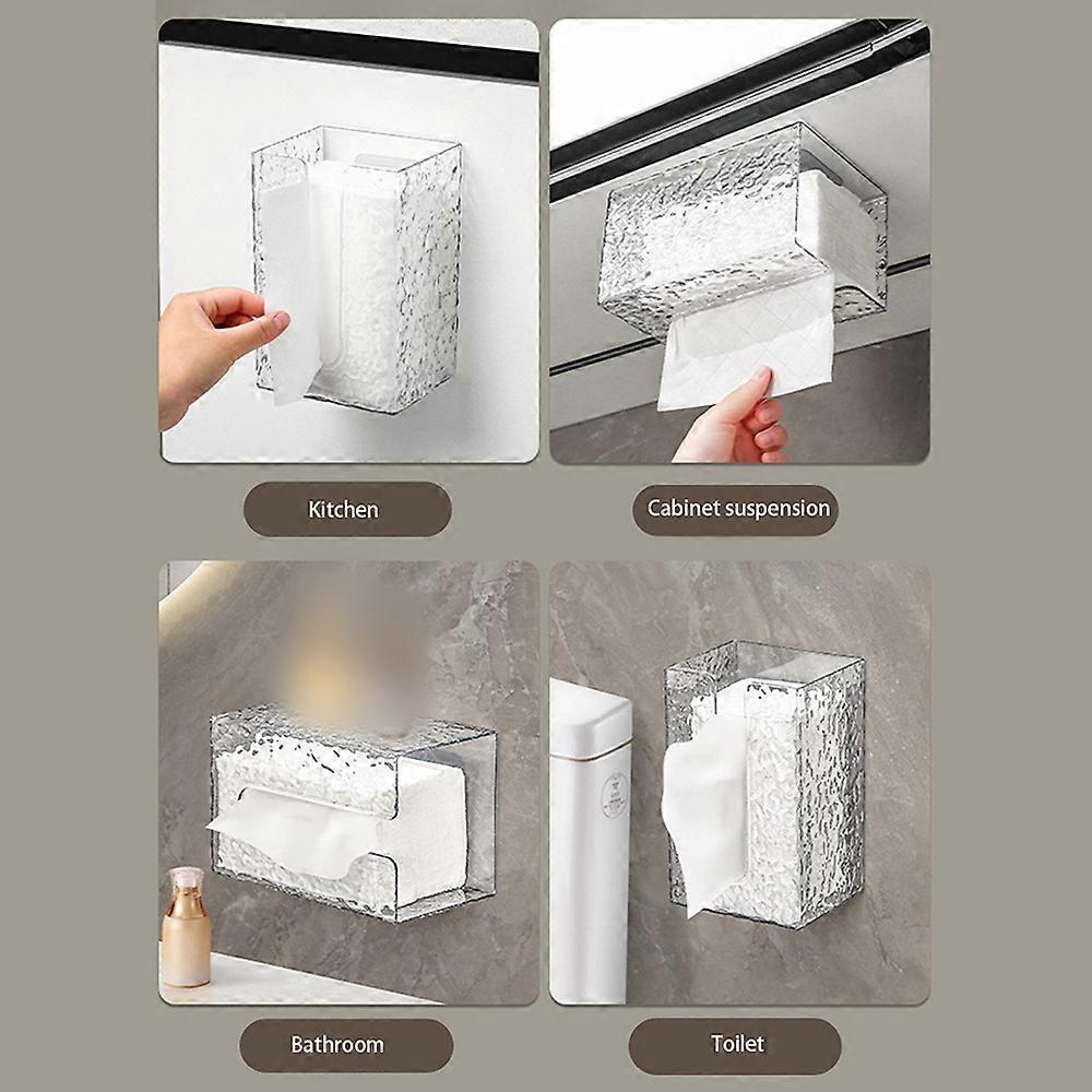 1-3 Stück Bohrloser Toilettenpapierhalter Box Wasserdichte Aufbewahrung Toilettenpapier Aufbewahrungsregal Küchen- Badezimmer Aufbewahrungsbox für Papierhandtücher