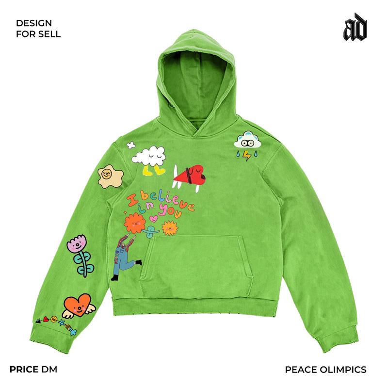 Spring and Autumn New Personality Painted Men's and Women's Hoodies Printed Graffiti Sweater