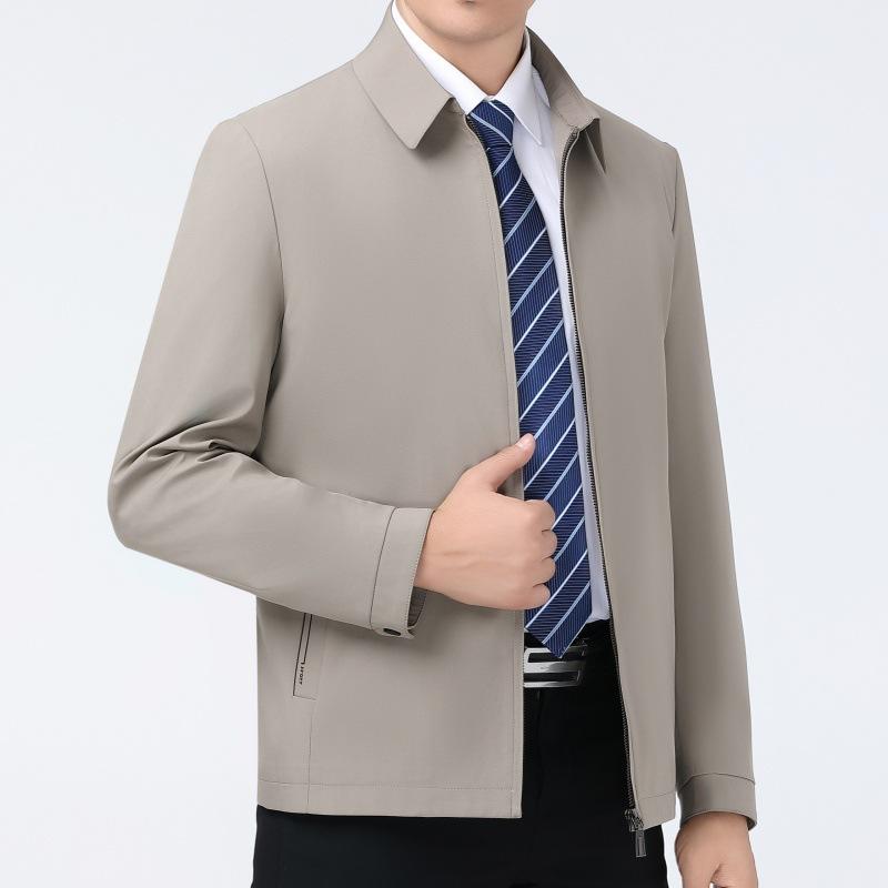 Business jacket men's spring and autumn middle-aged business casual civil servant leading cadre lapel thin jacket dad wear
