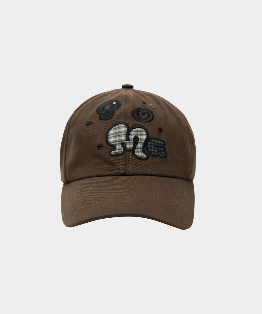 SOME PLACE Applique Color Block Big Logo Some Embroidery Soft Ball Cap_2 Colors