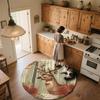 Vintage Rose Animals,Round Area Rug,Carpet Rug for Living Room Bedroom Sofa Playroom Decor,Non-slip Floor Mat