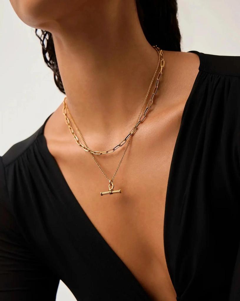 T-Shaped Multi-layer Stackable Necklace: Hip Hop Cuban Link with Niche Design