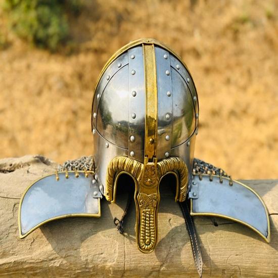 Viking Chainmail Helmet Armor Chain Mail Helmet Medieval Brass Helmet Chainmail Hand Forged Armor Helmet Best Gift