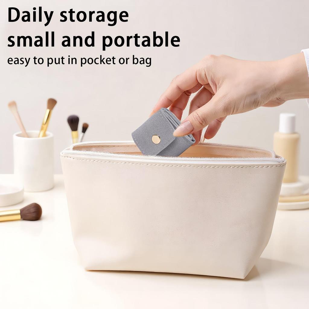 Jewelry Travel Pouch Small Jewelry Travel Case Trendy Foldable Divided Case with Buckle Mini Folding Jewelry Bag Storage Bag