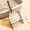 Stainless Steel Cat Litter Scoop Wooden Handle Long Handled Litter Box Shovel Large with Hanging Hook Pet Waste Picker