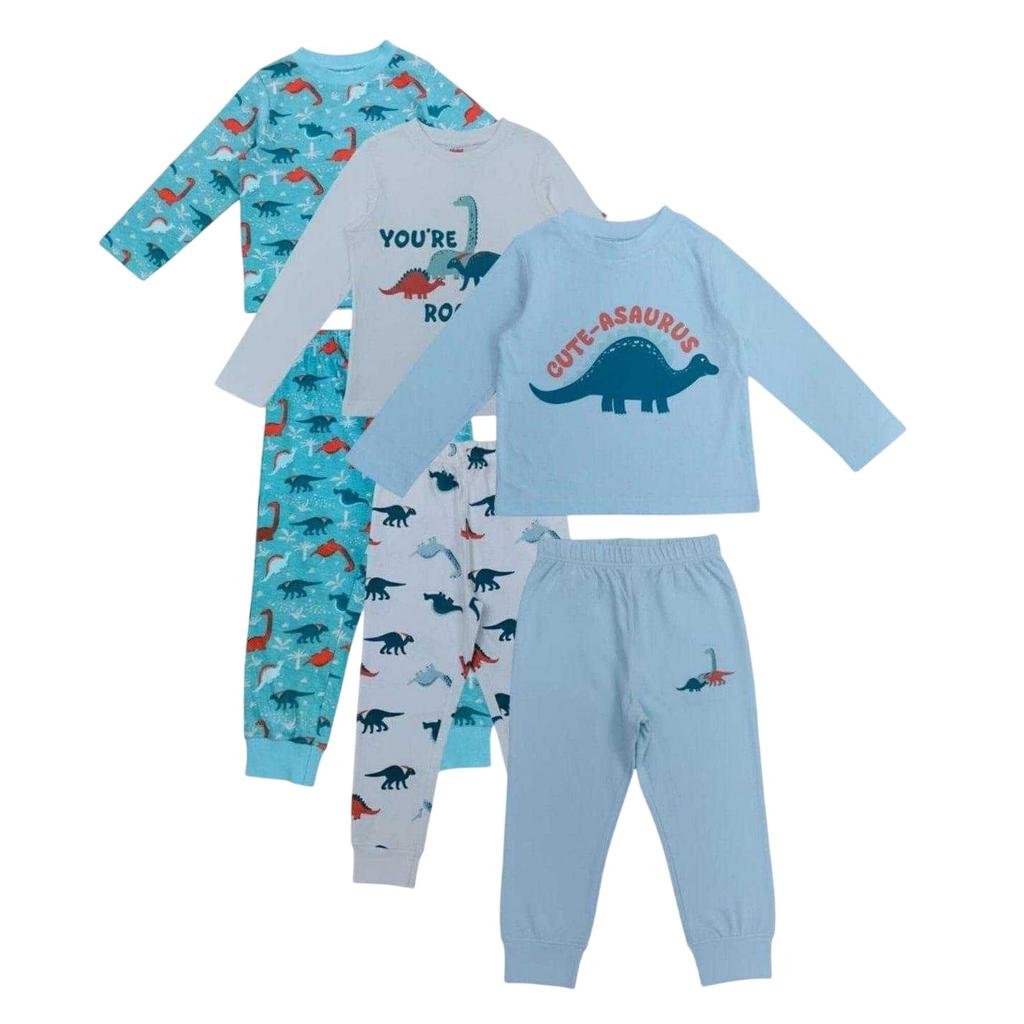 Star Childrens/Kids Dinosaur Long Pyjama Set (Pack of 3)