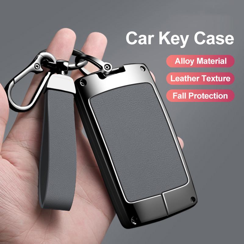 Zinc Alloy Leather Car Key Cover Fits Renault Sandero Koleos Captur Kadjar Megane Clio 5 Austral Logan Arkana Koleos Key Shell