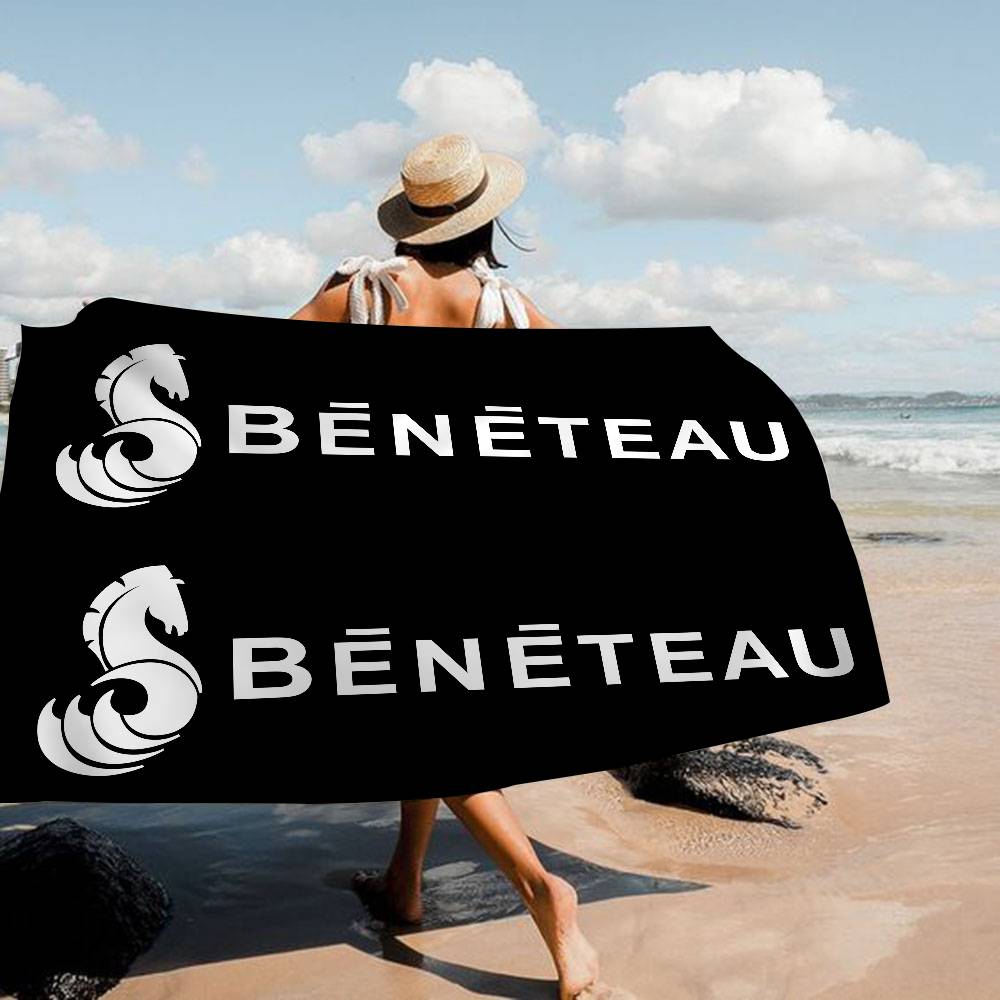 B-Beneteau Logo Telo da Spiaggia Asciugamani da Bagno Colorati per Ragazza Microfibra Asciugatura Rapida Personalizzato Senza Sabbia Spiaggia Yoga Spa Palestra Piscina