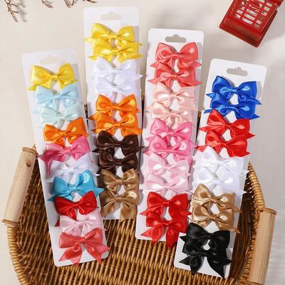 10 Stück/Los Schleifen Baby Schleifen Haarspangen Einfarbig Elegant Schwalbenschwanz Schleife Pony für Mädchen Kinder Geschenkset Reizendes Kopfzubehör