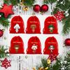 6 Count Large Holiday Gift Bags 20x30cm Plush Fabric Christmas Cookie Packaging for Candy Storage and